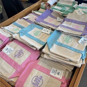 Trader Joe's Canvas Tote Bag - Pink Accent